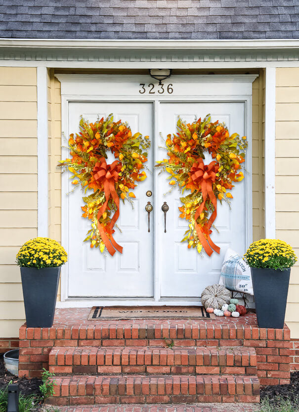 🔥HOT SALE 🍁French Berries orange brown swag wreath