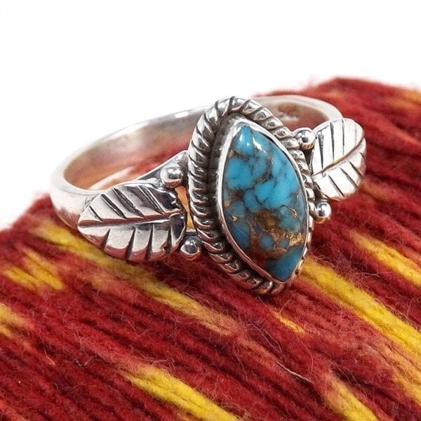 🔥  49% OFF🎁Vintage Turquoise Leaf Ring