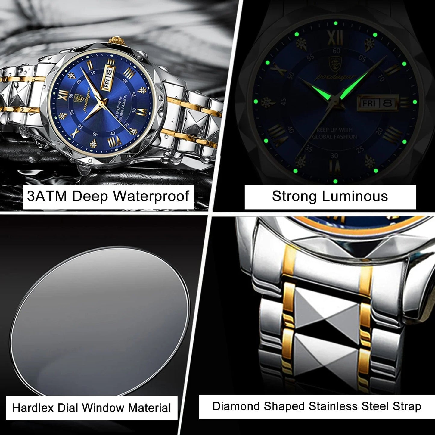 Waterproof Top Brand Luxury Man Wristwatch With Luminous