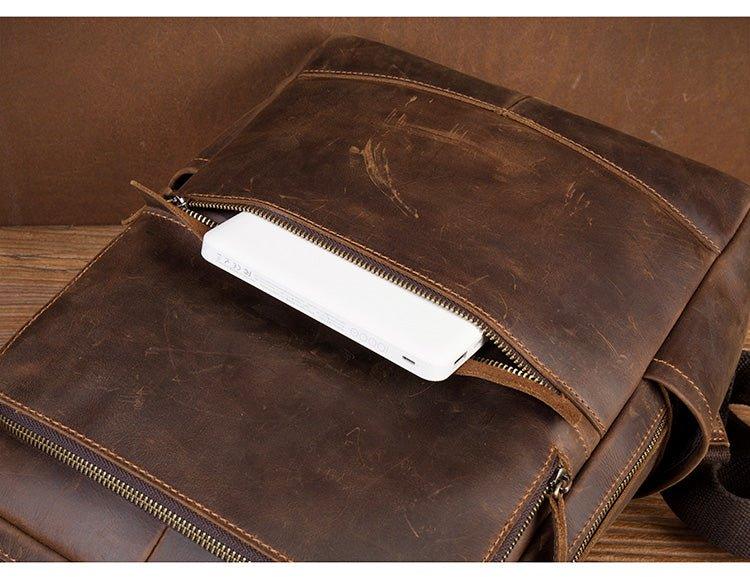 Vintage Leather Backpack Laptop for Travel