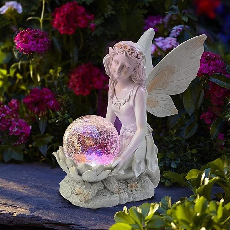 Home garden solar energy decoration Fairy Statue
