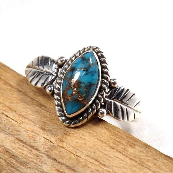 🔥  49% OFF🎁Vintage Turquoise Leaf Ring